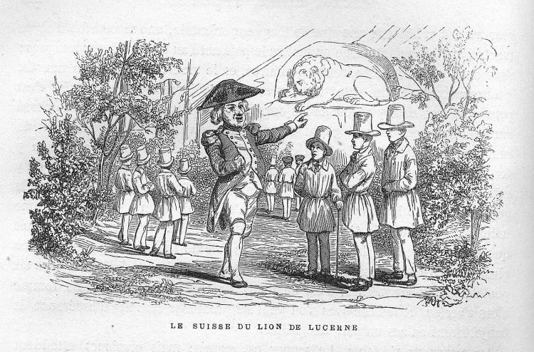 Ill. 4: Veterans tell stories about the Insurrection of 10 August 1792, sketch by Rodolphe Töpffer, 1868
