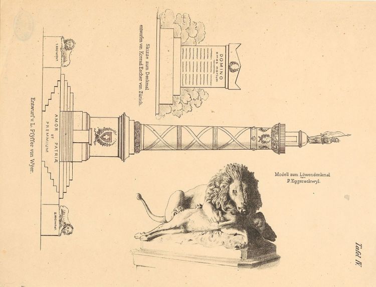 Ill. 5: Rejected designs for the monument made by other artists
