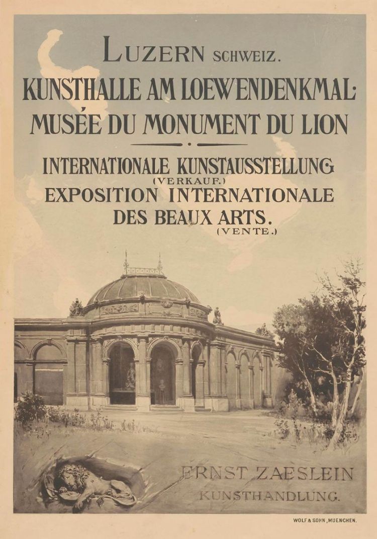 Abb. 2: Werbung für das Museum zur Geschichte des Löwendenkmals, vor 1900