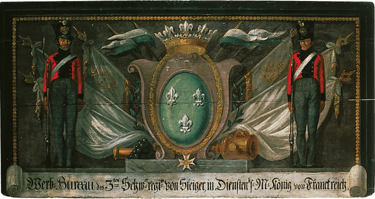 Abb. 7: Tafel zur Werbung von Söldnern, vermutlich zwischen 1818 und 1830