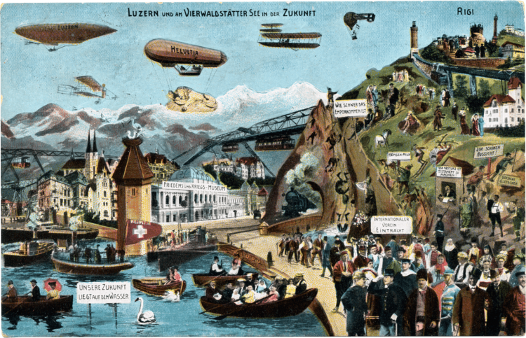 Abb. 1: Löwe als Magnet der Tourismusindustrie in Luzern, um 1910