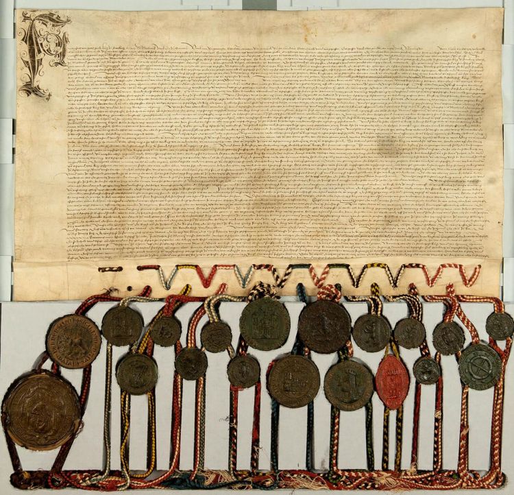 Ill. 1: Mercenary contract between France and the Old Swiss Confederacy, dated 1521