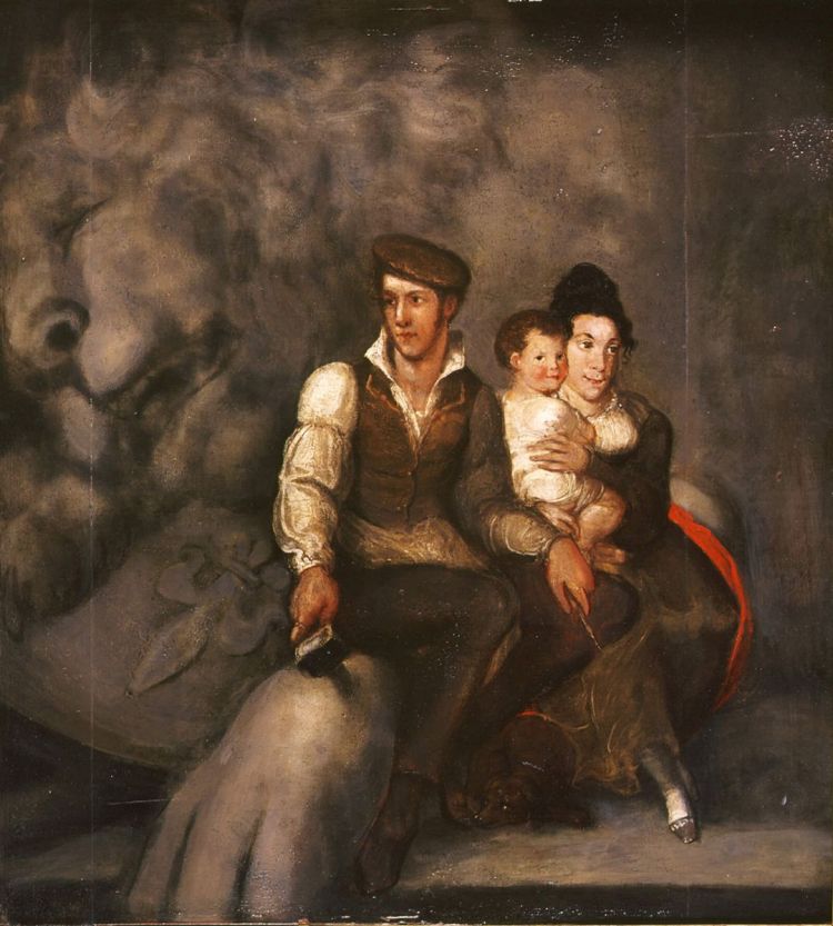 Ill. 3: Lukas Ahorn and his family at the Lion Monument, 1821